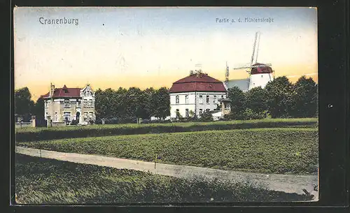 AK Cranenburg, Teilansicht mit Windmühle
