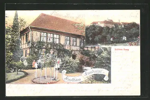 AK Iburg, Gasthof Forsthaus Freudenthal, Schloss Iburg