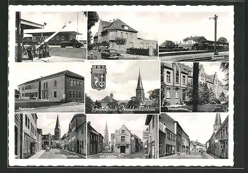 AK Kaldenkirchen, Grenzübergang Schwanenhaus, Post, Krankenhaus, Hochstrasse, Kehrstrasse