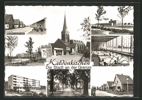 AK Kaldenkirchen, Beethovenstrasse, Schulzentrum, Hallenschwimmbad, Hochhaus Heinestrasse