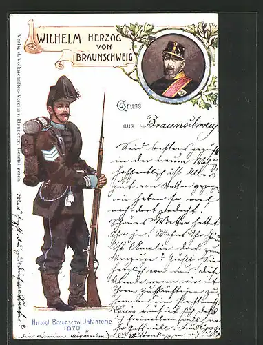 AK Herzogl. Braunschw. Infanterie 1870, Wilhelm Herzog von Braunschweig
