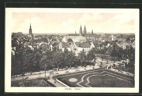 AK Werl, Teilansicht der Stadt