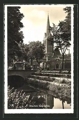 AK Bitterfeld, Ortspartie an der Loberbrücke