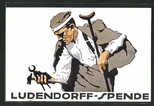 Künstler-AK Ludwig Hohlwein: Ludendorff-Spende für Kriegsbeschädigte