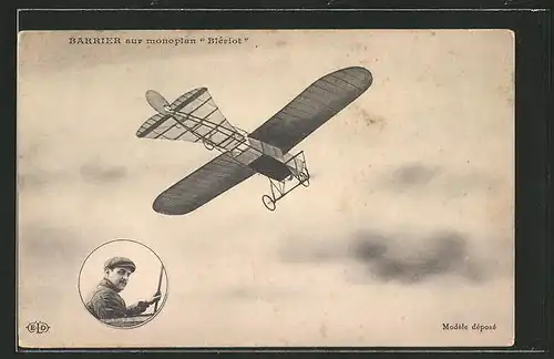 AK Barrier sur Monoplan Blériot, frühes Flugzeug