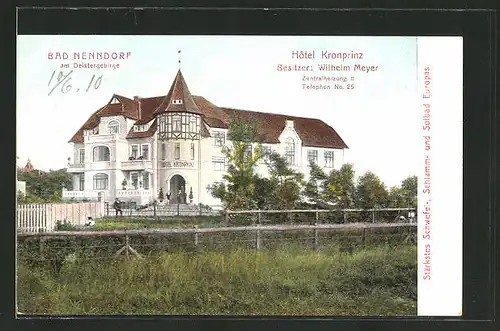 AK Bad Nenndorf a. Deister, Hotel Kronprinz, Besitzer Wilhelm Meyer