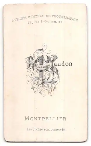 Fotografie Baudon, Montpellier, Portrait eleganter junger Herr mit Henriquatre