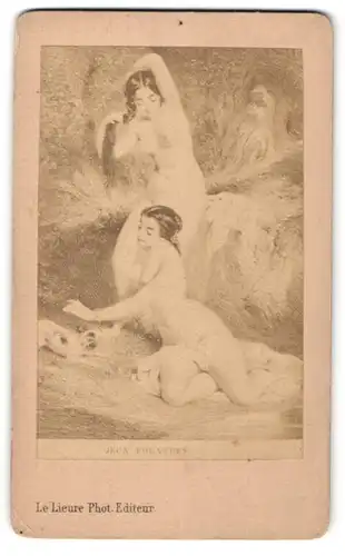 Fotografie H. Le Lieure, Rurin, Gemälde von unbek. Künstler, Jeux Folatre, weiblicher Akt