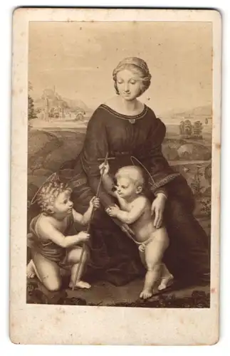 Fotografie Gemälde von Rafael, Madonna im Grünen