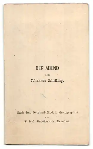 Fotografie F. & O. Brockmann, Dresden, Figurengruppe von Johannes Schilling, Der Abend