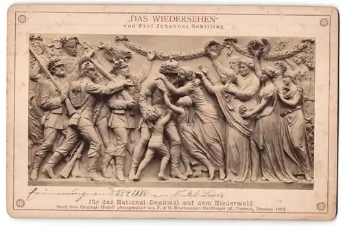 Fotografie R. Tamme, Dresden, Relief von Prof. J. Schilling, Figurengruppe für das Nationaldenkmal auf dem Niederwald