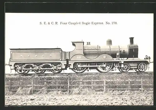 AK S.E. & C.R. Four Coupled Bogie Express No. 273, englische Eisenbahn