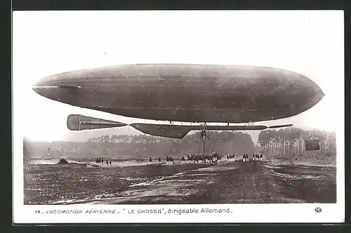AK Deutscher Zeppelin "Le Gross II" vor dem Start