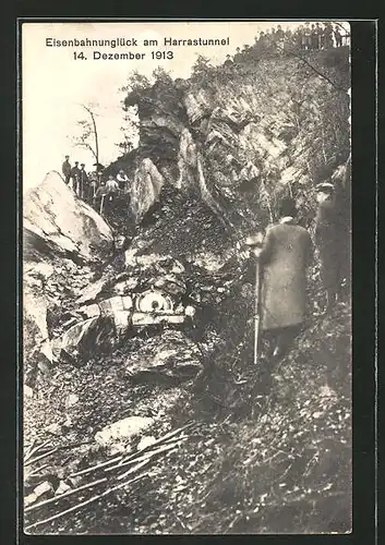 AK Braunsdorf, Eisenbahnkatastrophe am Harrastunnel am 14. Dezember 1913
