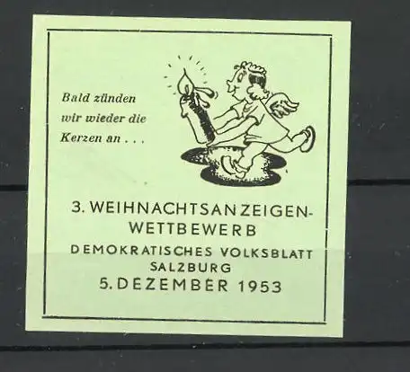 Reklamemarke Demokratisches Volksblatt Salzburg, 3. Weihnachtsanzeigen-Wettbewerb 1953