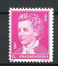 Reklamemarke Porträt El. Krasnohorska 1847-1926