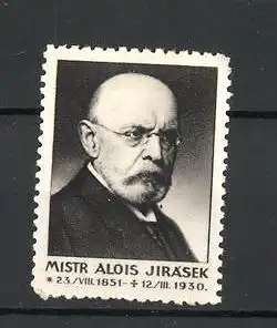 Reklamemarke Porträt Mistr Alois Jirasek