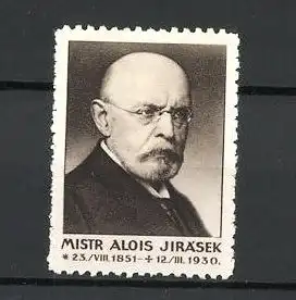 Reklamemarke Porträt Mistr. Alois Jirasek