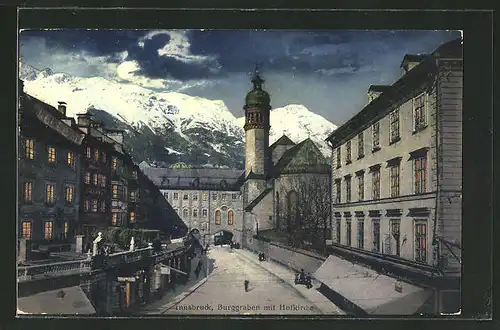 AK Innsbruck, Burggraben mit Hofkirche