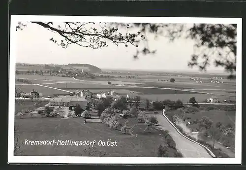 AK Kremsdorf-Nettingsdorf, Blick von einer Anhöhe auf das Dorf