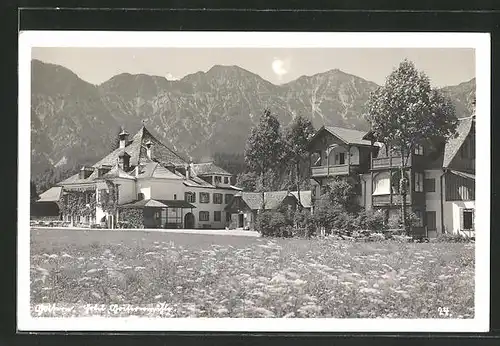 AK Goisern, Hotel-Cafe Goisernmühle im Frühling