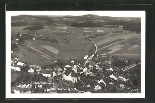 AK Münzkirchen, Fliegeraufnahme, Teilansicht