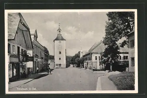 AK Timelkam, Strassenpartie mit Kirche