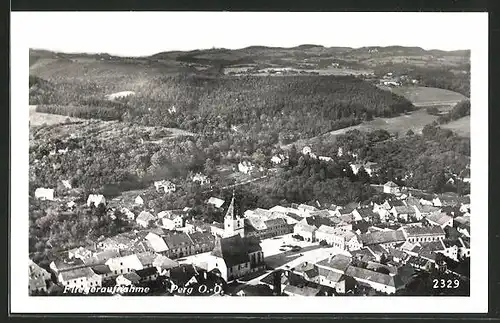 AK Perg, Panorama vom Flugzeug aus