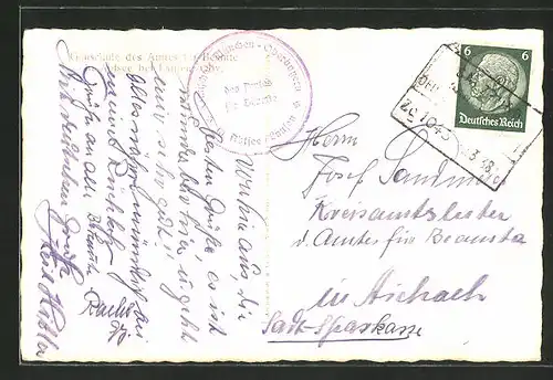 AK Bahnpoststempel der Strecke Salzburg - ?, Zug 1043