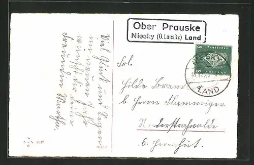 AK Landpoststempel Ober Prauske, Niesky (O. Lausitz) Land