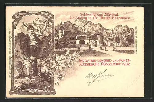 Lithographie Düsseldorf, Industrie-, Gewerbe- und Kunst-Ausstellung 1902, Suldenthal und Zillerthal