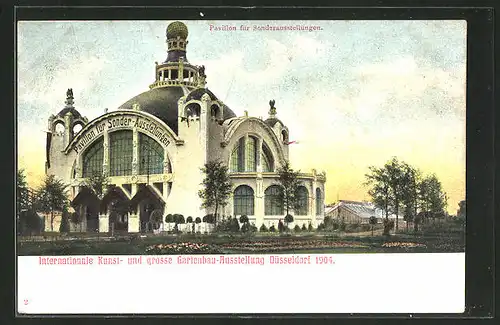 AK Düsseldorf, Pavillon für Sonderausstellungen, Internationale Kunst- & Grosse Gartenbau Ausstellung 1904