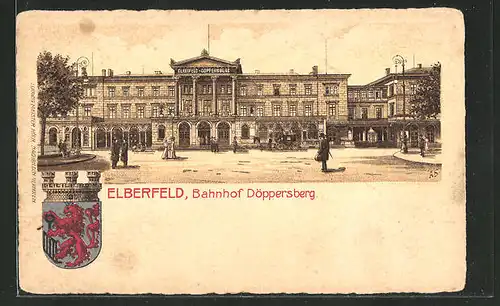 AK Elberfeld, Vorderansicht vom Bahnhof Döppersberg