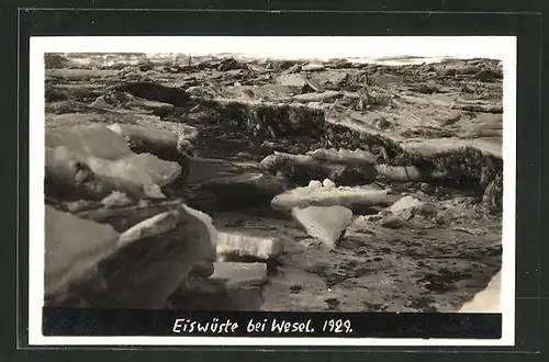 AK Wesel, Eiswüste 1929, Unwetter