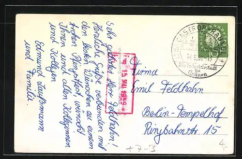 AK Castrop-Rauxel, Waldenburger Strasse, Kohle Zeche Victor III / IV, Schloss Bladenhorst, Rüttgers- & Klöckner Werke