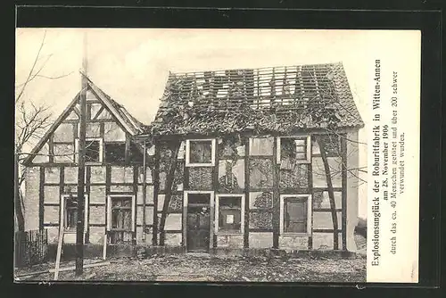 AK Witten-Annen, Explosion der Roburitfabrik 1906, zerstörte Häuser