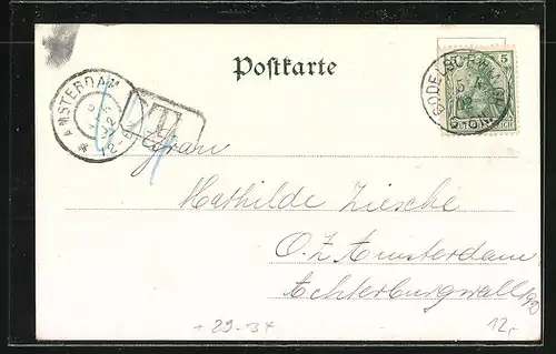 Passepartout-Lithographie Dortmund, Kriegerdenkmal 1870-71
