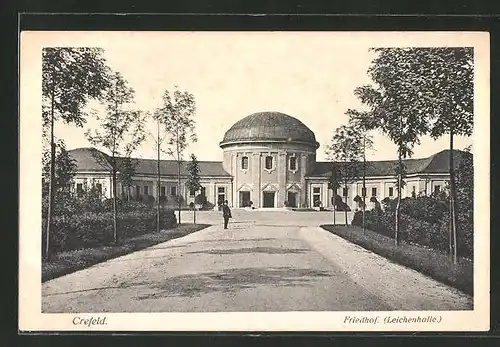 AK Crefeld, Friedhof, Krematorium und Leichenhalle