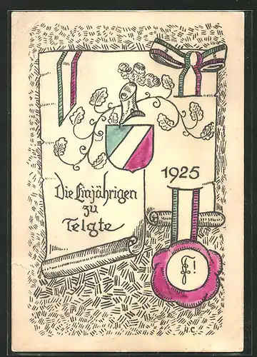 AK Telgte, "Dei Einjährigen" Wappen und Siegel, Absolvia 1925