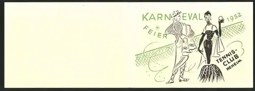 Klapp-AK Neheim, Karneval-Feier im Tennis-Club 1952, kostümiertes Paar