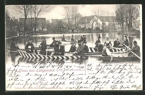AK Langebrück, Ruderboote auf dem Gondelteich