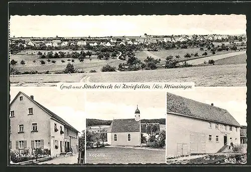 AK Sonderbuch, Totalansicht, Kapelle, Gasthaus zum Burren