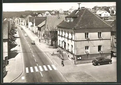 AK Einöd / Saar, Blick in die Hauptstrasse