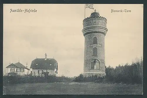 AK Aumühle-Hofriede, Blick auf den Bismarck-Turm