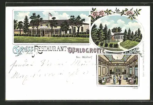 Lithographie Neu-Wohltorf, Restaurant Waldgrotte
