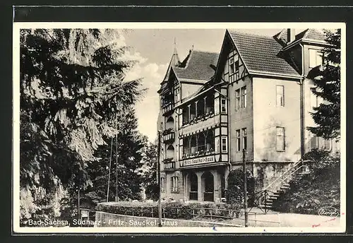AK Bad Sachsa / Südharz, Kurhotel Fritz Sauckel-Haus