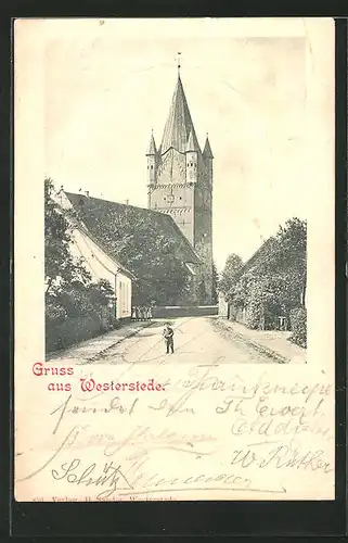 AK Westerstede, Strassenansicht mit Turm