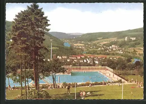 AK Engelskirchen, Ortsansicht mit Freibad