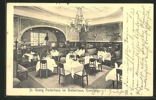 AK Hamburg-St. Georg, Restaurant St. Georg Porter-Haus im Bieberhaus, Hochmannplatz 3