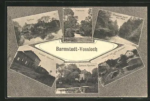 AK Barmstedt-Vossloch, Bahnhof, Rantzau, Schleuse